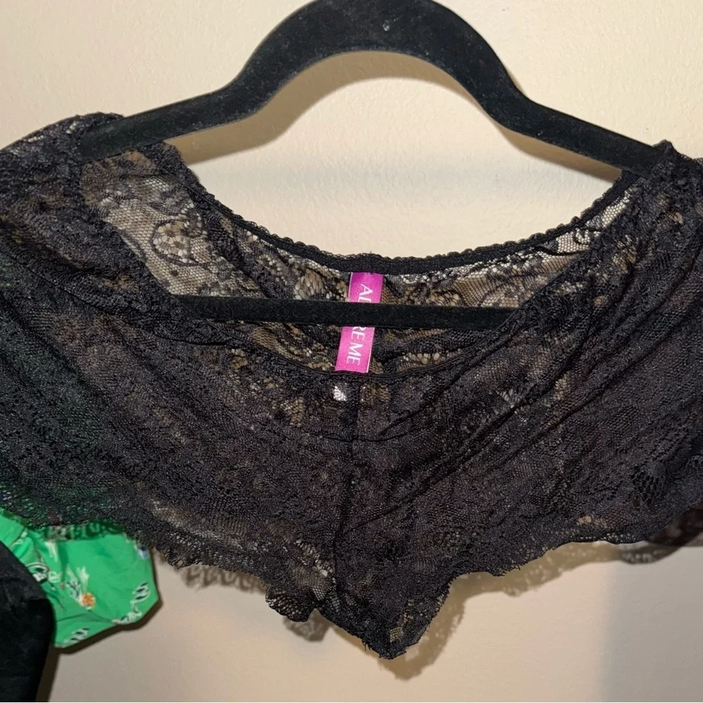 Sexy Adore Me “Rayne”  lace Cami and Short Two Piece set black Small